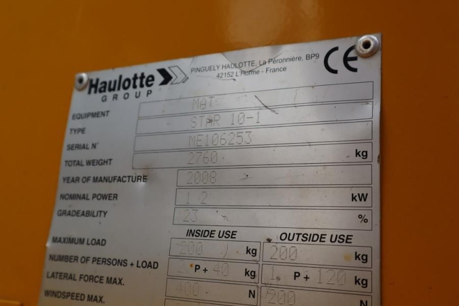 Haulotte STAR 10 As-Is, Electric, 10m Working Height, 3m Re