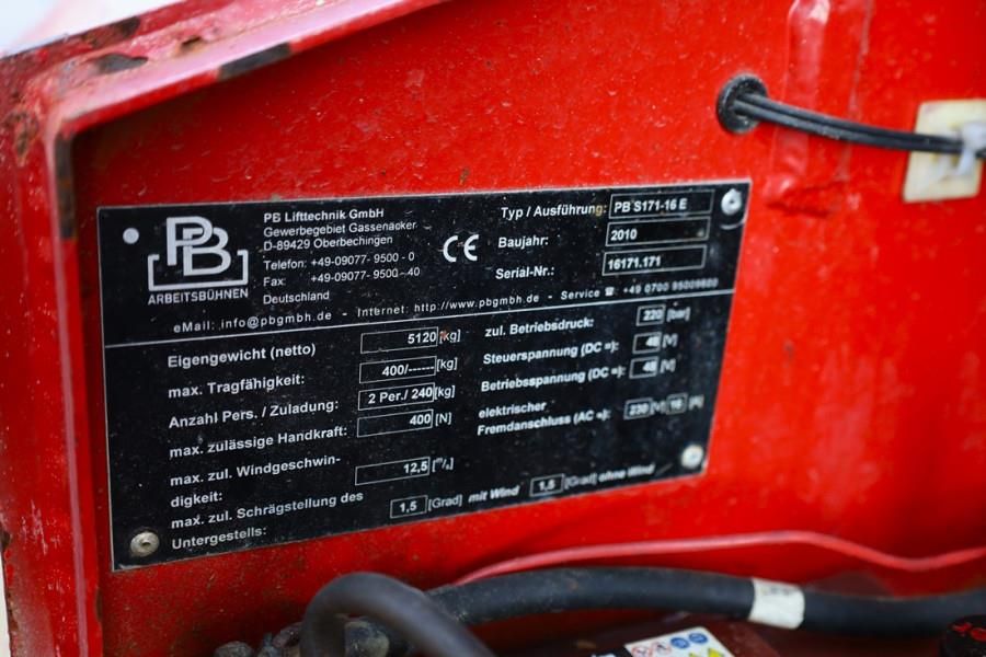 PB LIFT S171-16E Electric, 17.3m Working Height, 400k