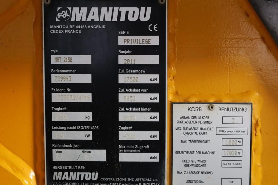 Manitou MRT2150 Privilege Diesel, 4x4x4 Drive, 5t Cap. 20.