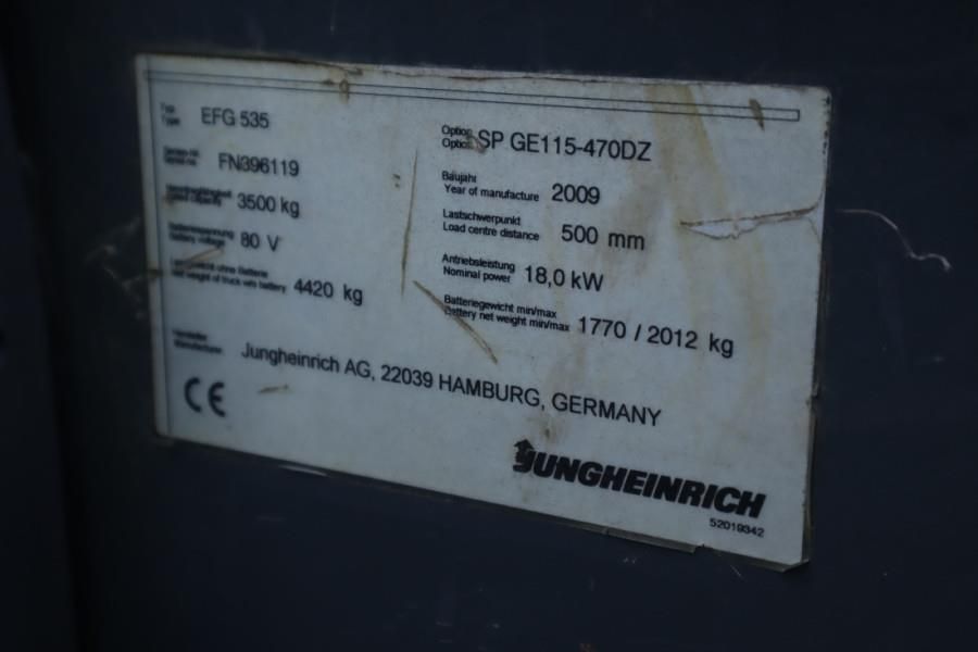 Jungheinrich EFG535 Electric, Lifting Height 4700mm, Freelift 1