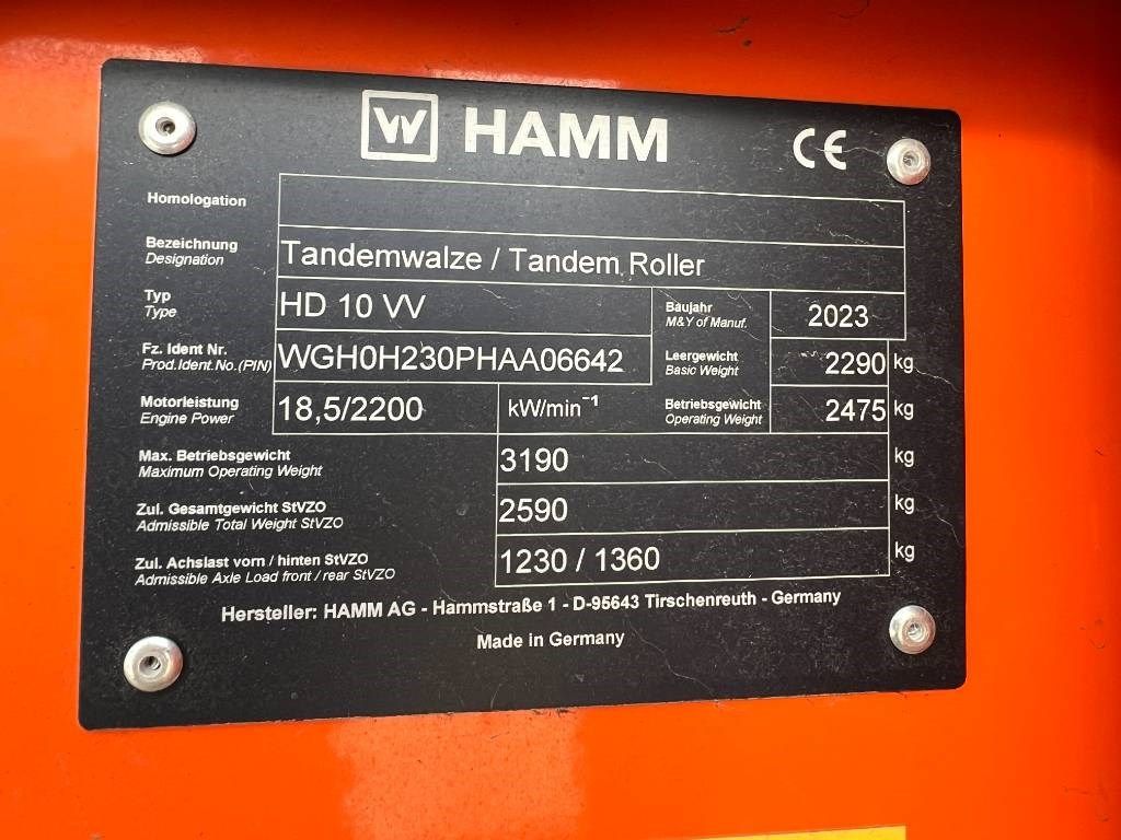 Hamm HD10 VV - NEW