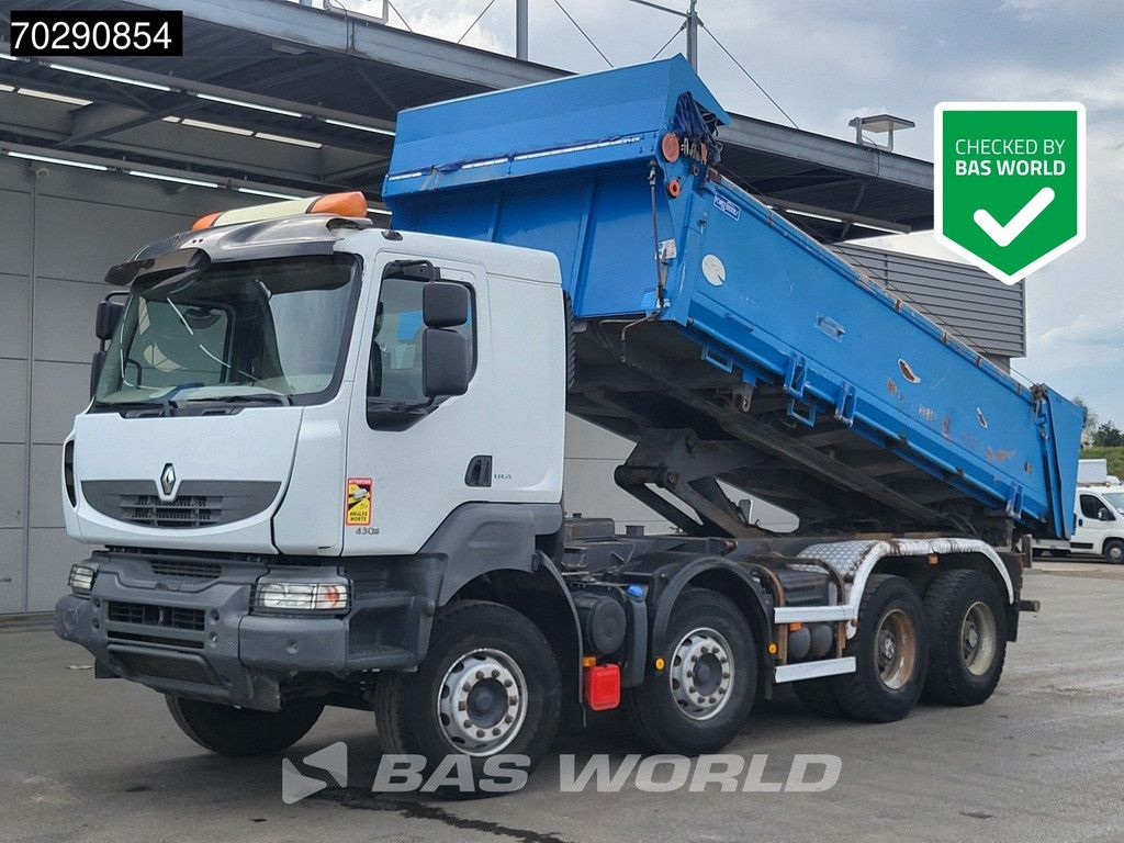 Renault Kerax 430 8X4 15m3 Forez Bennes Tipper 3-sides Steelsuspension Big-Axle Automatic Euro 5