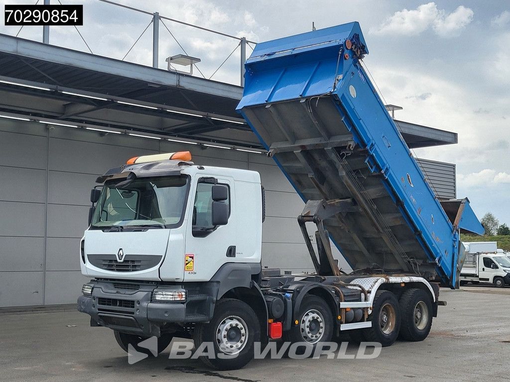 Renault Kerax 430 8X4 15m3 Forez Bennes Tipper 3-sides Steelsuspension Big-Axle Automatic Euro 5