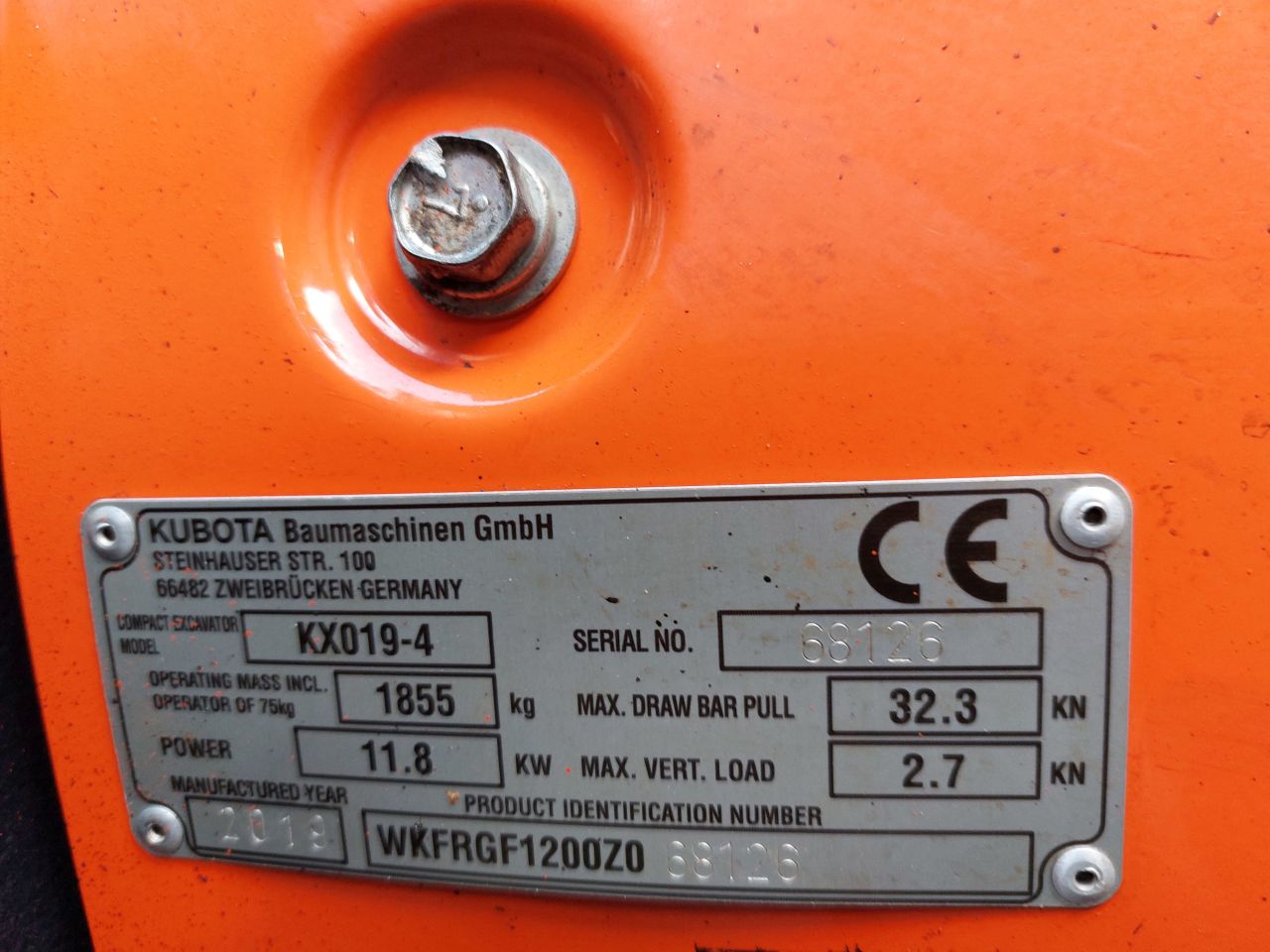 Kubota KX019-4 minigraver 2 ton BJ 2019