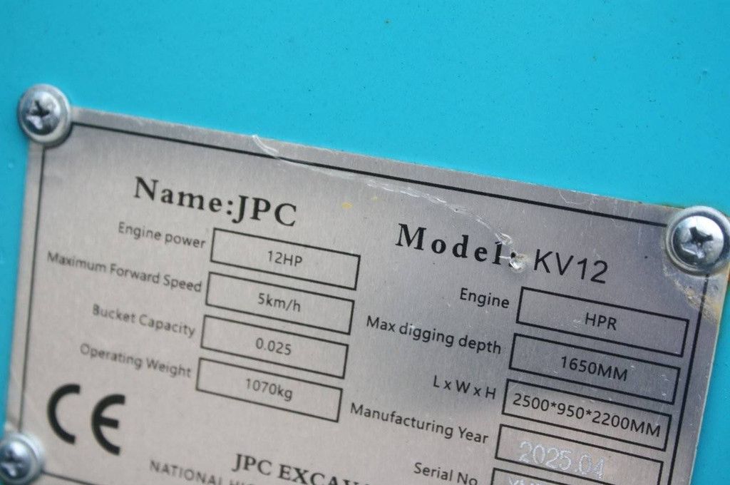 Minibagger JPC KV12 Diesel 12 PS 2025