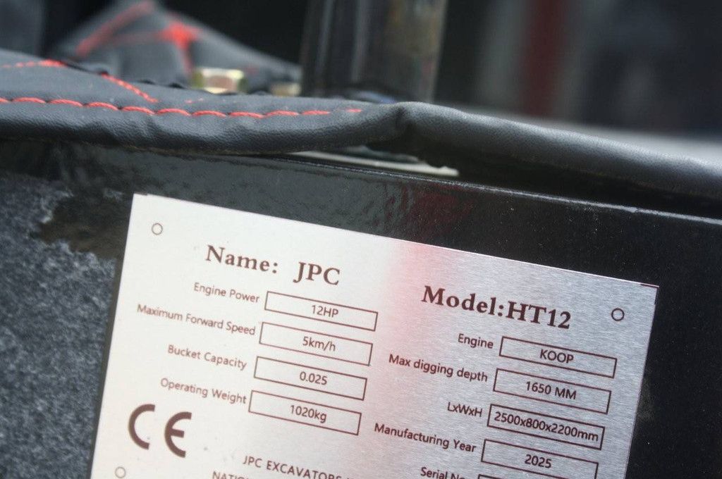 Mini excavator JPC HT12 Diesel 12 hp 2025 New DEMO