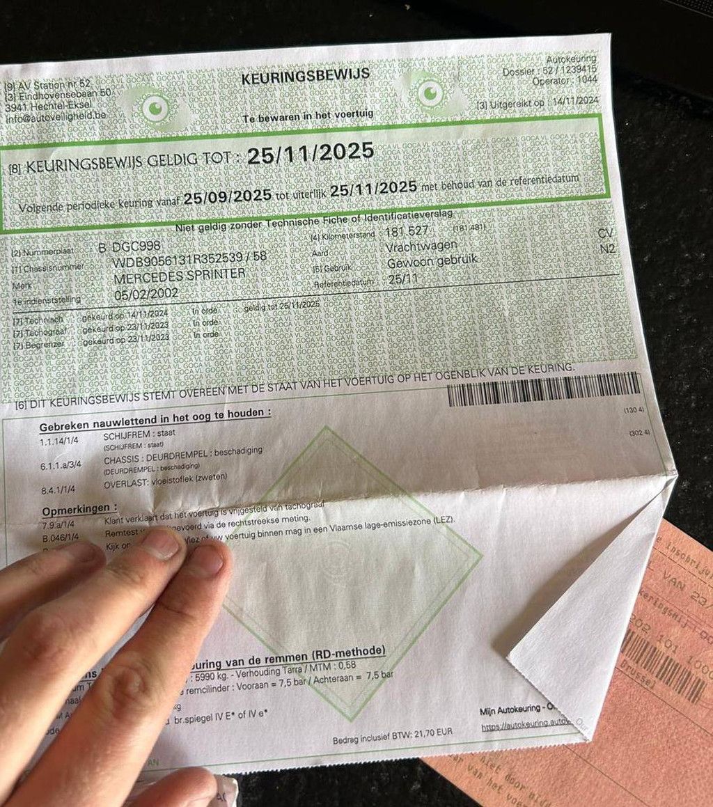 Kipper Mercedes-Benz Sprinter CDI Diesel 2002 (Margin)