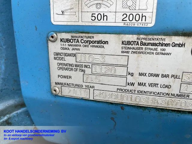 Kubota 4X Kubota u10-3 Low Hours!!