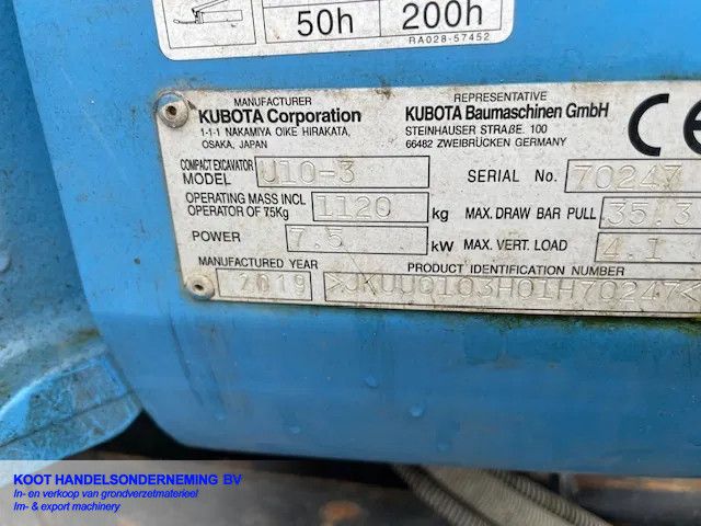 Kubota 4X Kubota u10-3 Low Hours!!