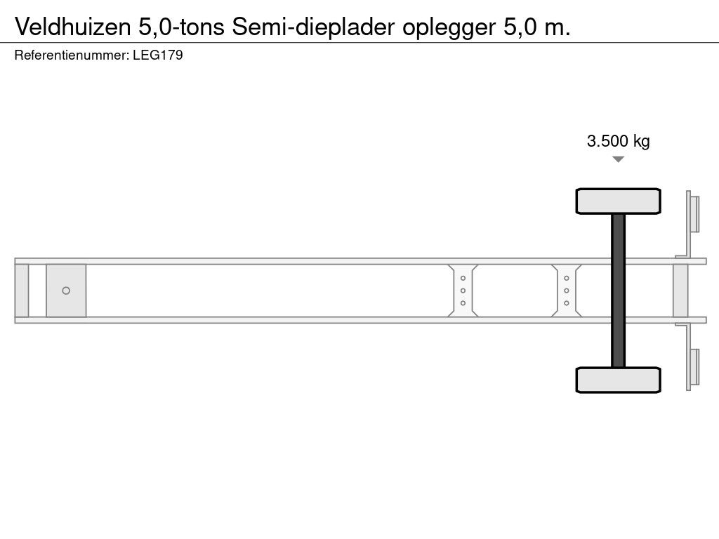 Veldhuizen 5,0-tons Semi-dieplader oplegger 5,0 m.