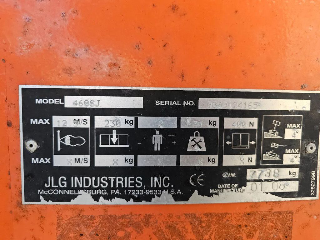 JLG 460 sj hoogwerker met jib