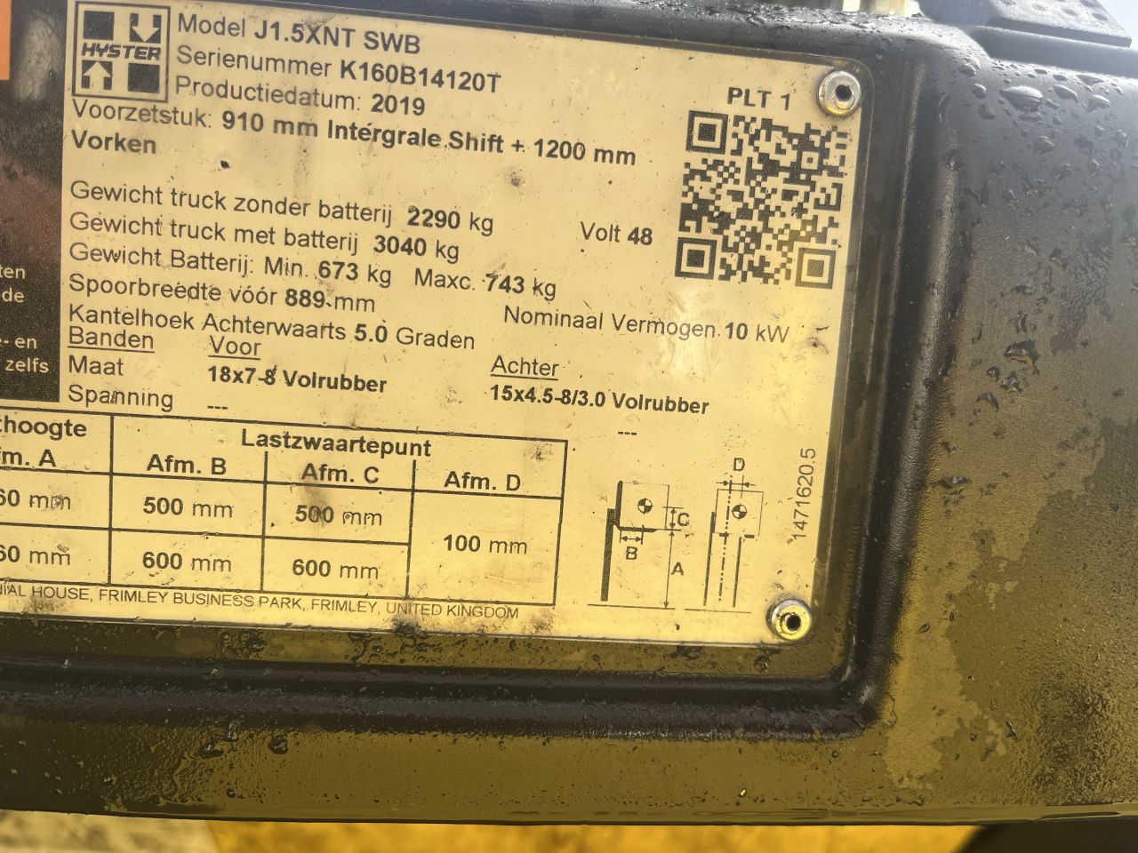 Hyster 1500 Bouwjaar 2019 Elektrisch
