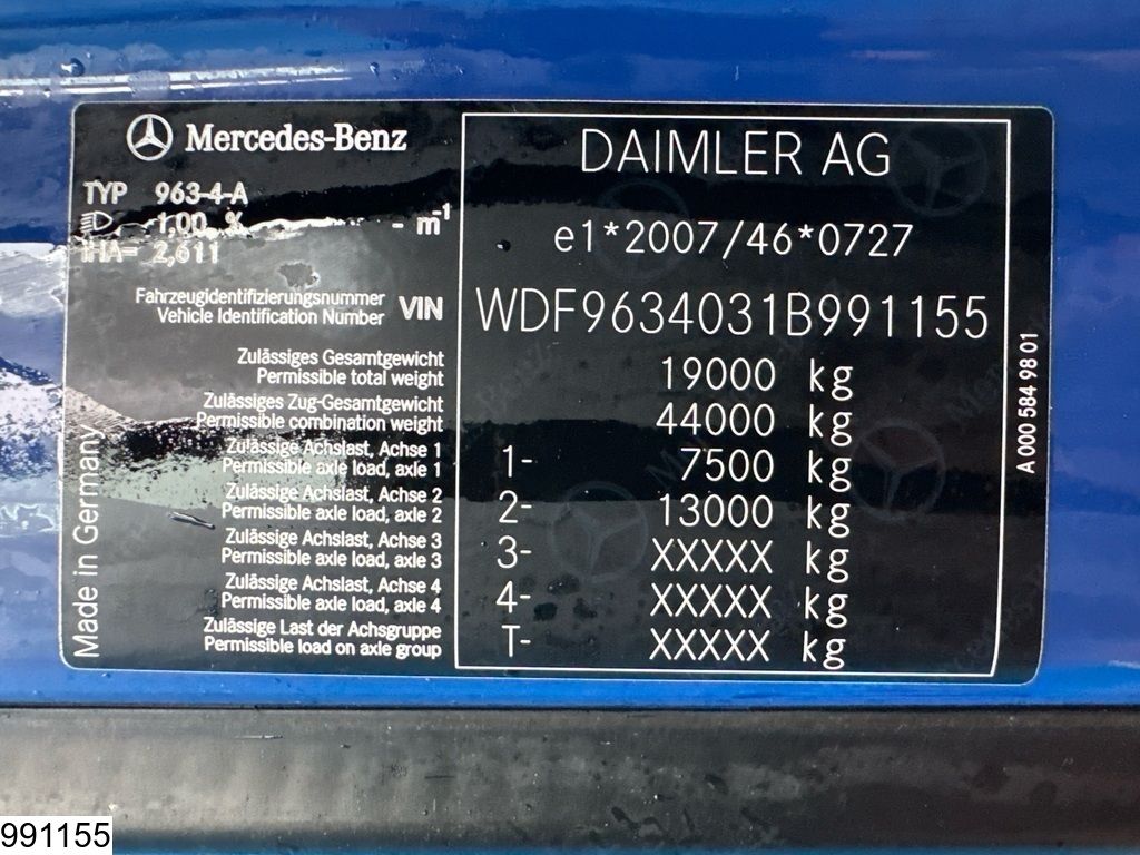 Mercedes Actros 1843 EURO 6, Retarder, Adr, Pto, Standairco