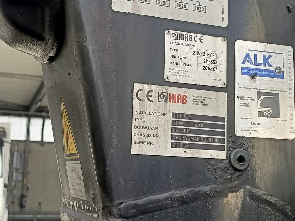 DAF CF 290 CF290 FAN met boven laadkraan Hiab XS211W Hipro