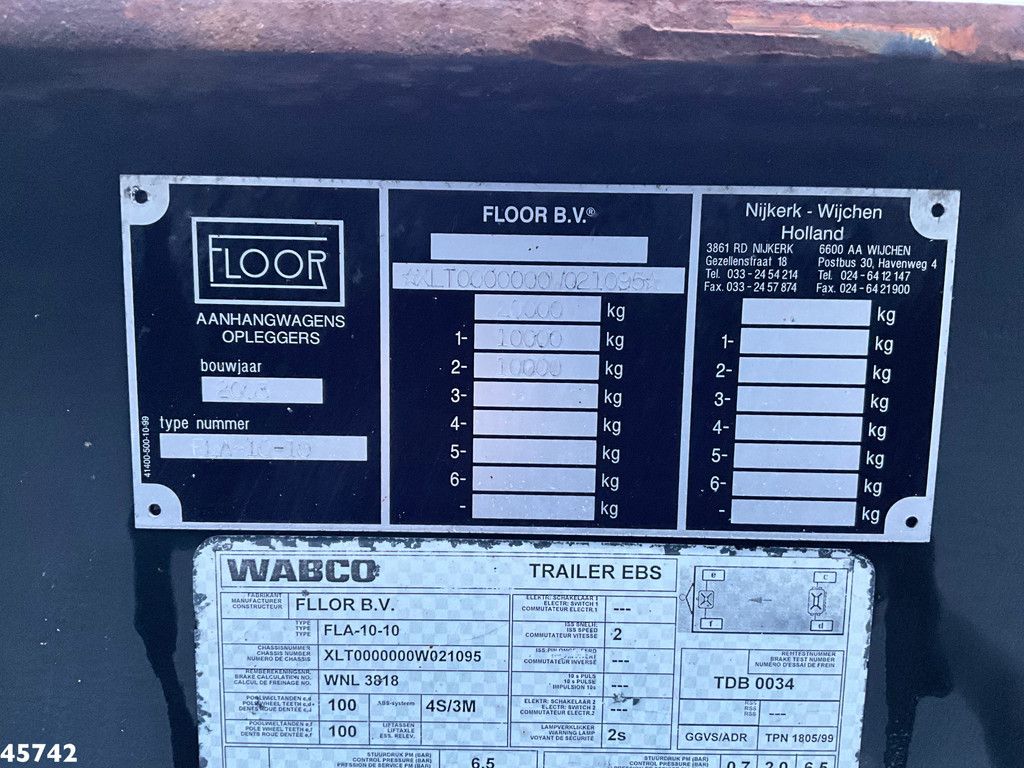 Floor 2-assige container aanhangwagen