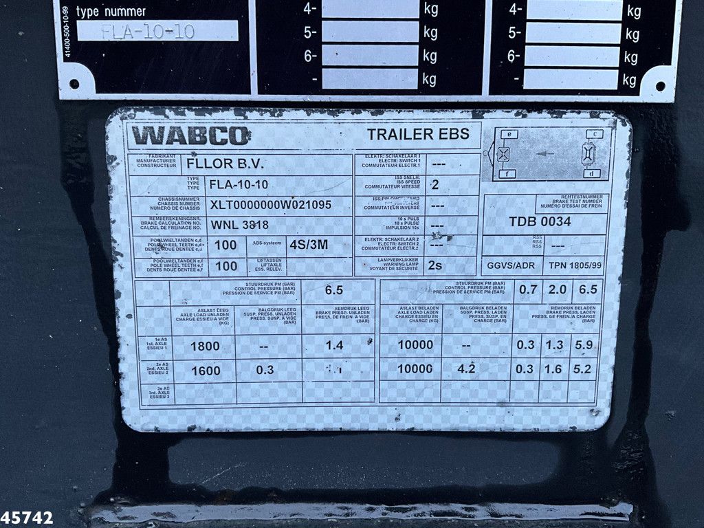 Floor 2-assige container aanhangwagen