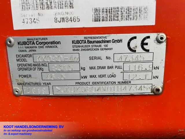 Kubota KX 080-4 Engine Problem 3 Buckets 7250 Hours!