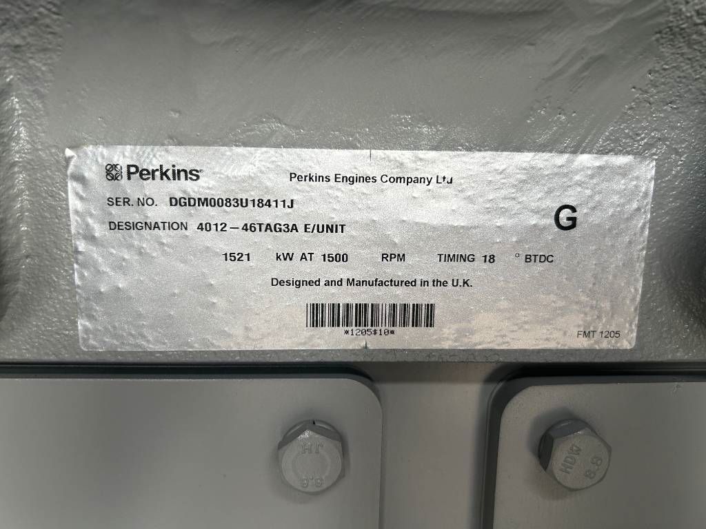 Perkins 4012-46TAG3A - 1.880 kVA Generator - DPX-19824