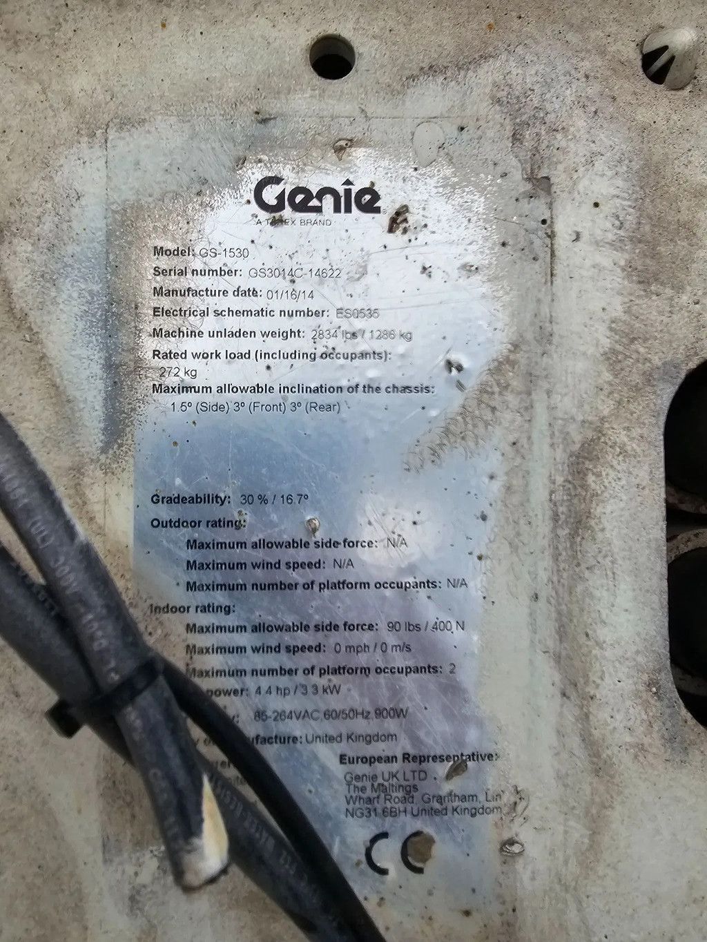 Genie Gs1530 schaarlift hoogwerker gekeurd