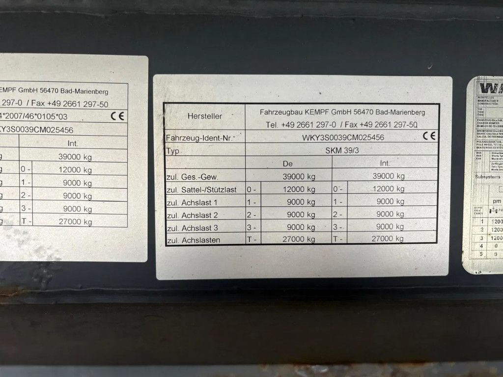 Kempf 55m3 Waterdicht/Schlammdicht 7.040KG