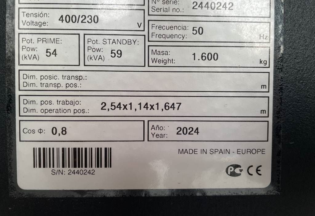 Deutz TCD2.9L4 - 60 kVA Stage V Generator - DPX-19006.1