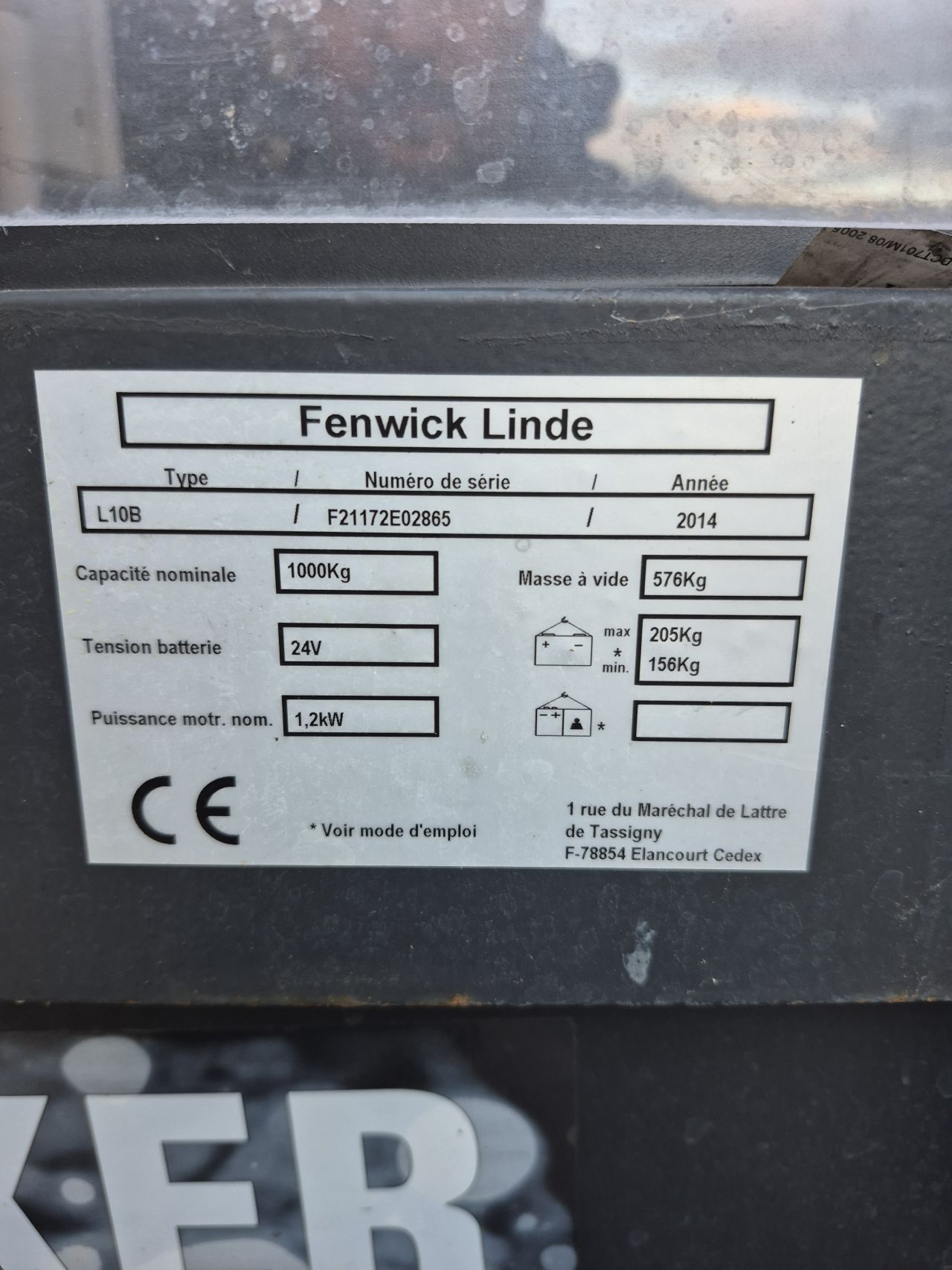 Linde L10B bj 2014 duplo 2.510 mm 950 uur