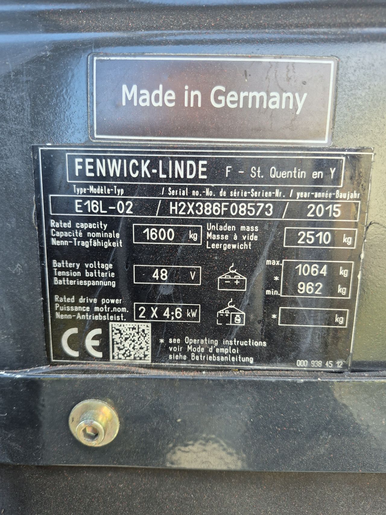 Linde E16L-02 triplex sideshift 6.220 mm bj 2015 7430 uur