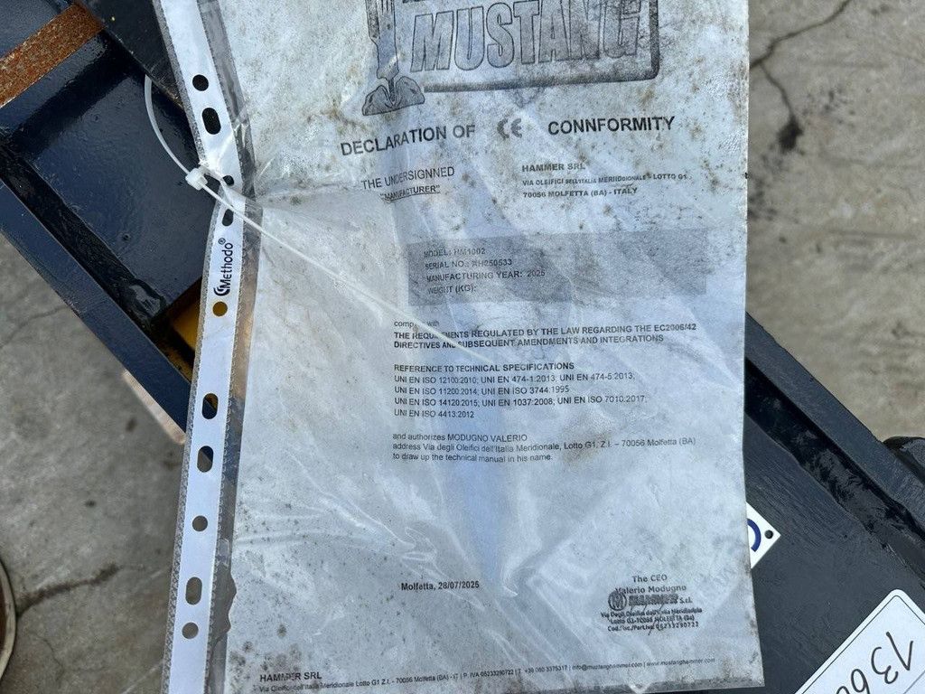 Hydraulikhammer Mustang HM 1002 2025 Neu