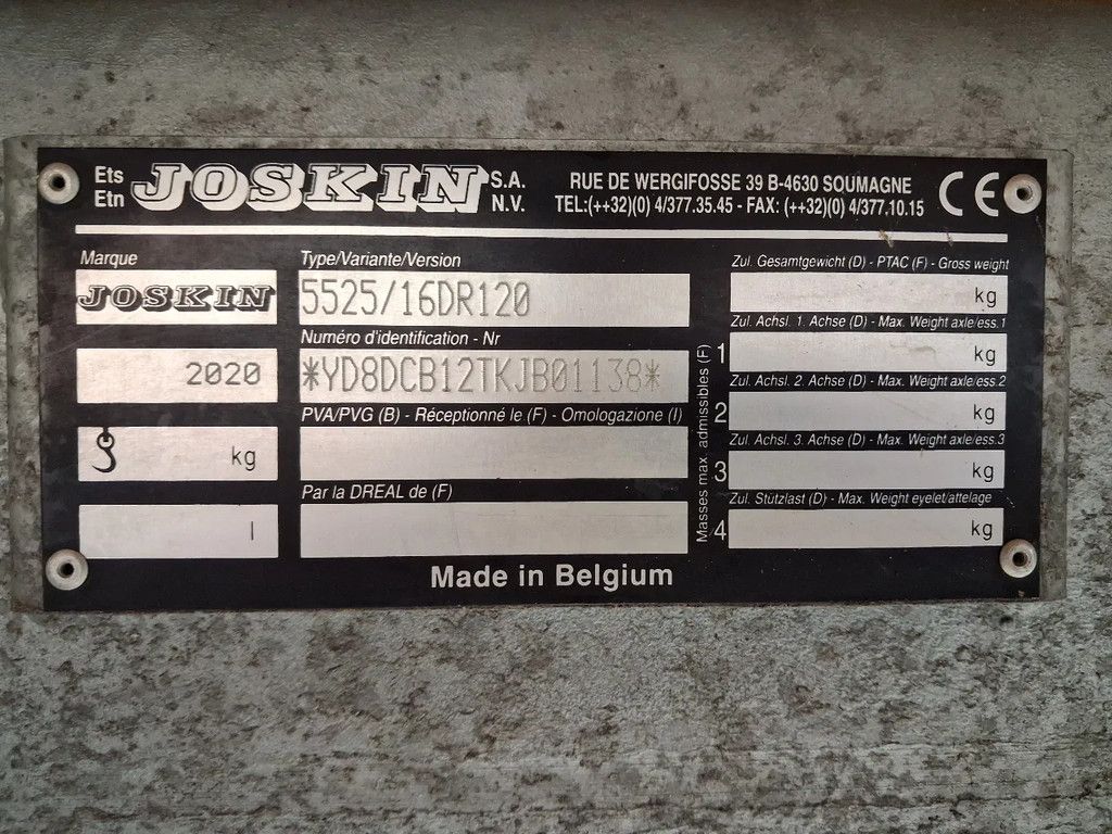 Joskin 3 zijdige kipper/dumper met opbouw