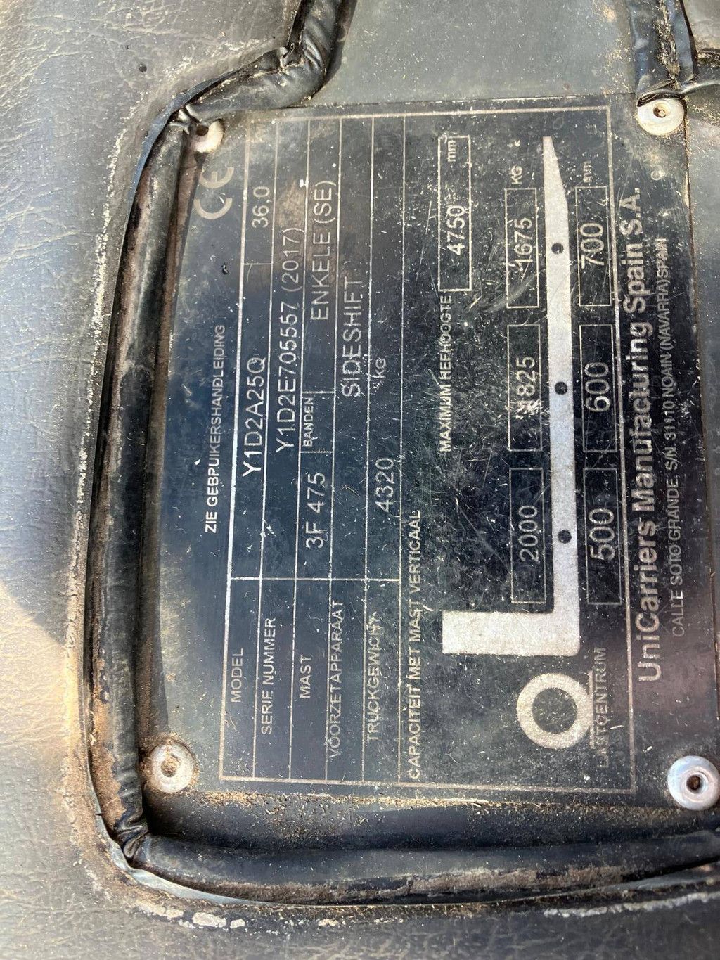Forklift Unicarriers Y1D2A25Q Diesel 2000kg 2017