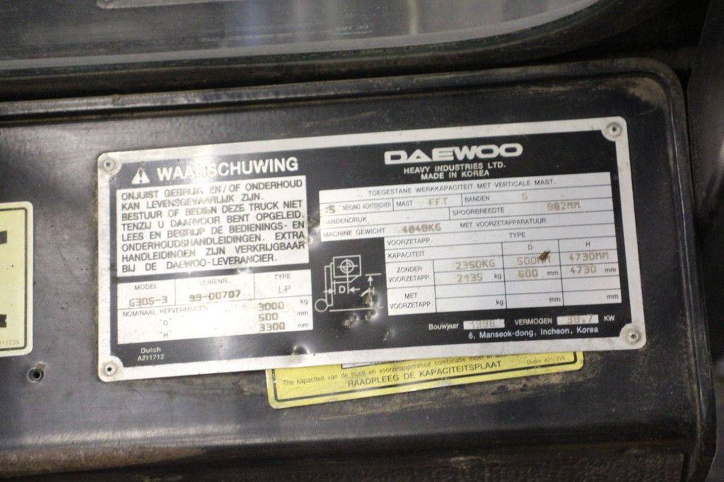 Heftruck Daewoo G30-S LPG 2350kg 4.73m 1998