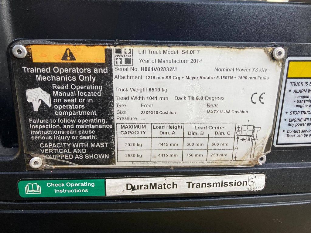 Gabelstapler Hyster 4.0 Fortens LPG 4000kg 2014