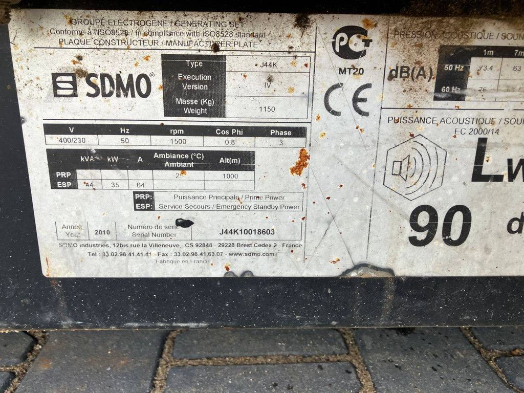 Generator SDMO J44K Diesel 44kVA 2010