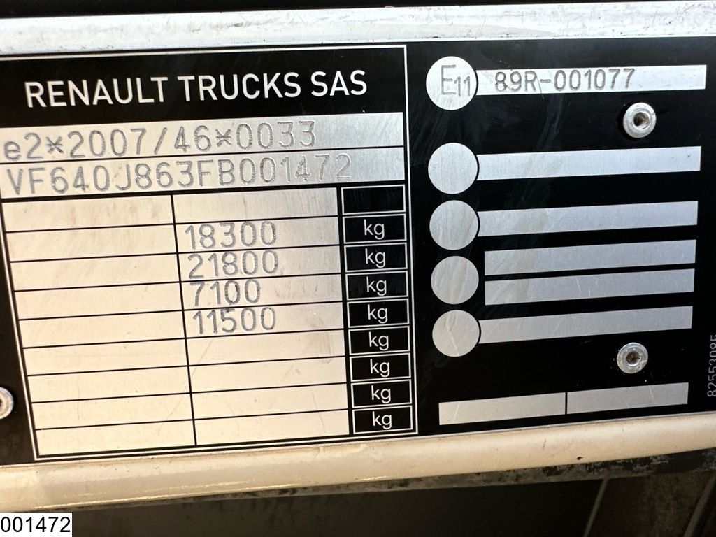 Renault D 18 280 EURO 6, Manual transmission, Palfinger