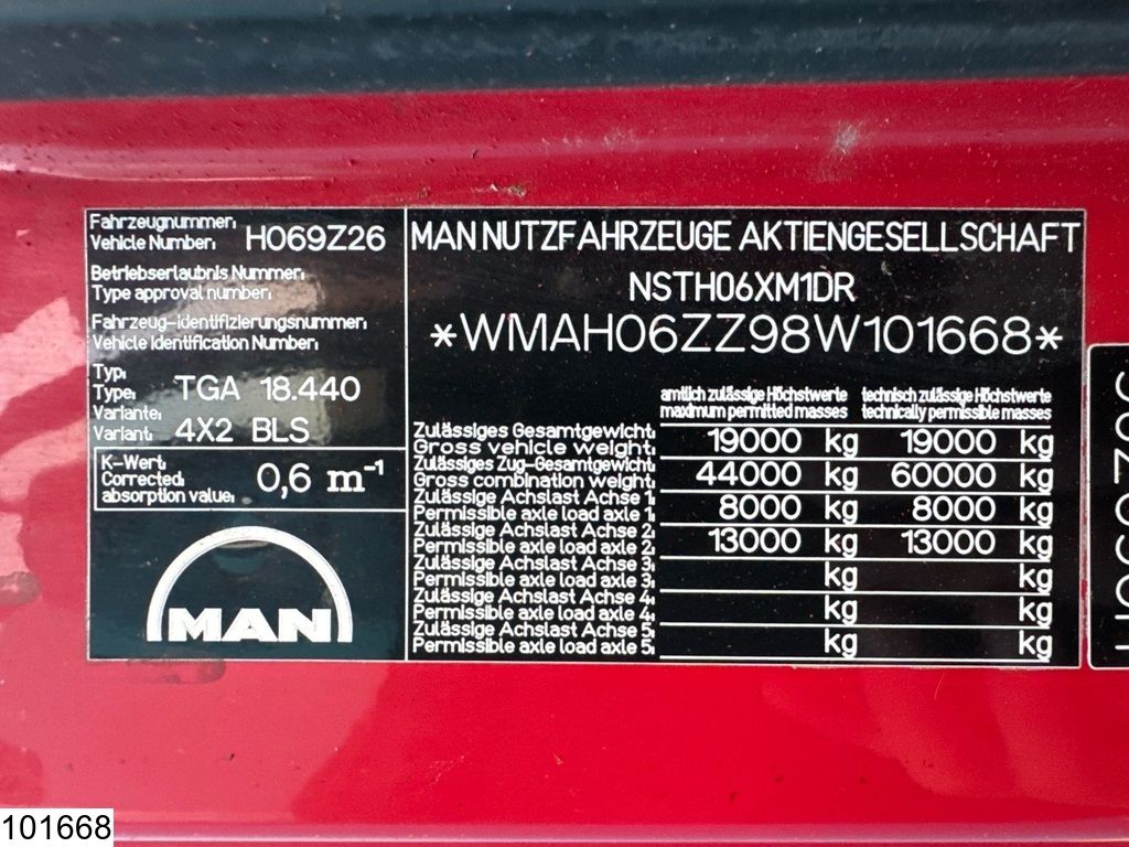 MAN TGA 18 440 EURO 4, Retarder, PTO, Hydraulic