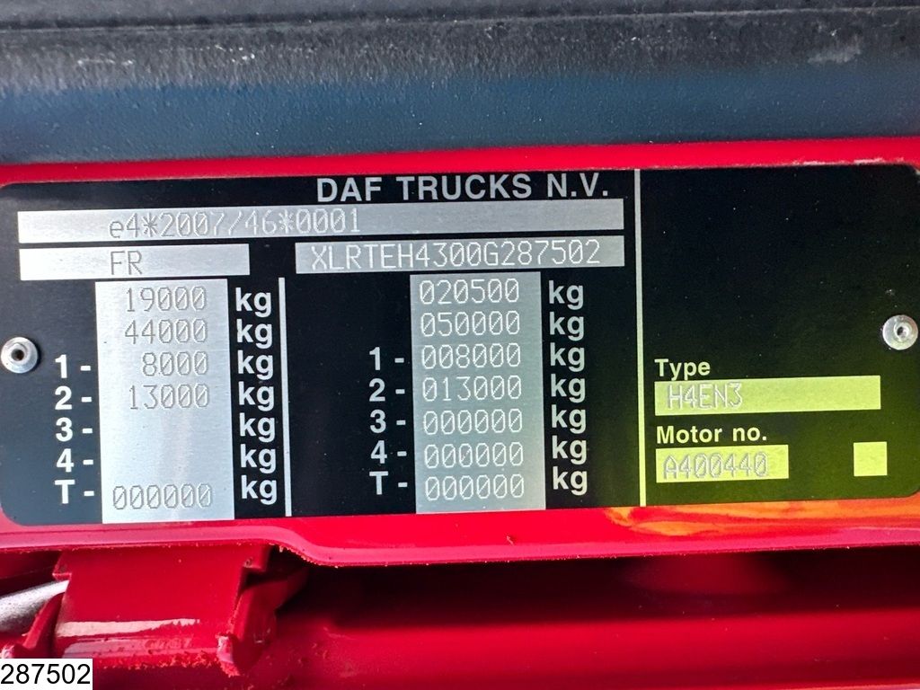 DAF XF 480 EURO 6, PTO, Standairco