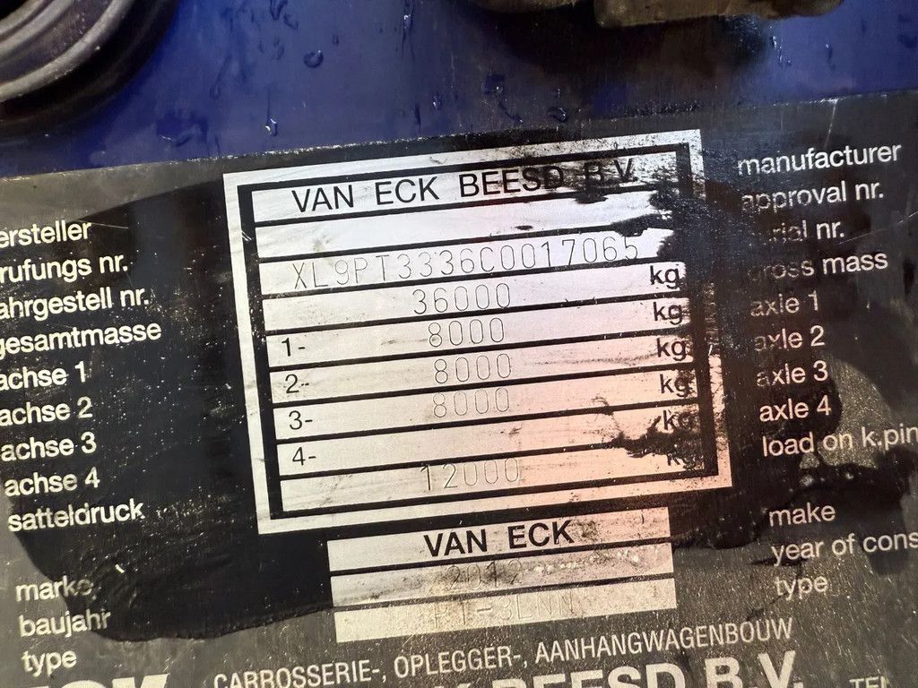 Van Eck Aircargo/luftfracht/rollenbett Mega 3.05H Liftachse APK 07/2026!