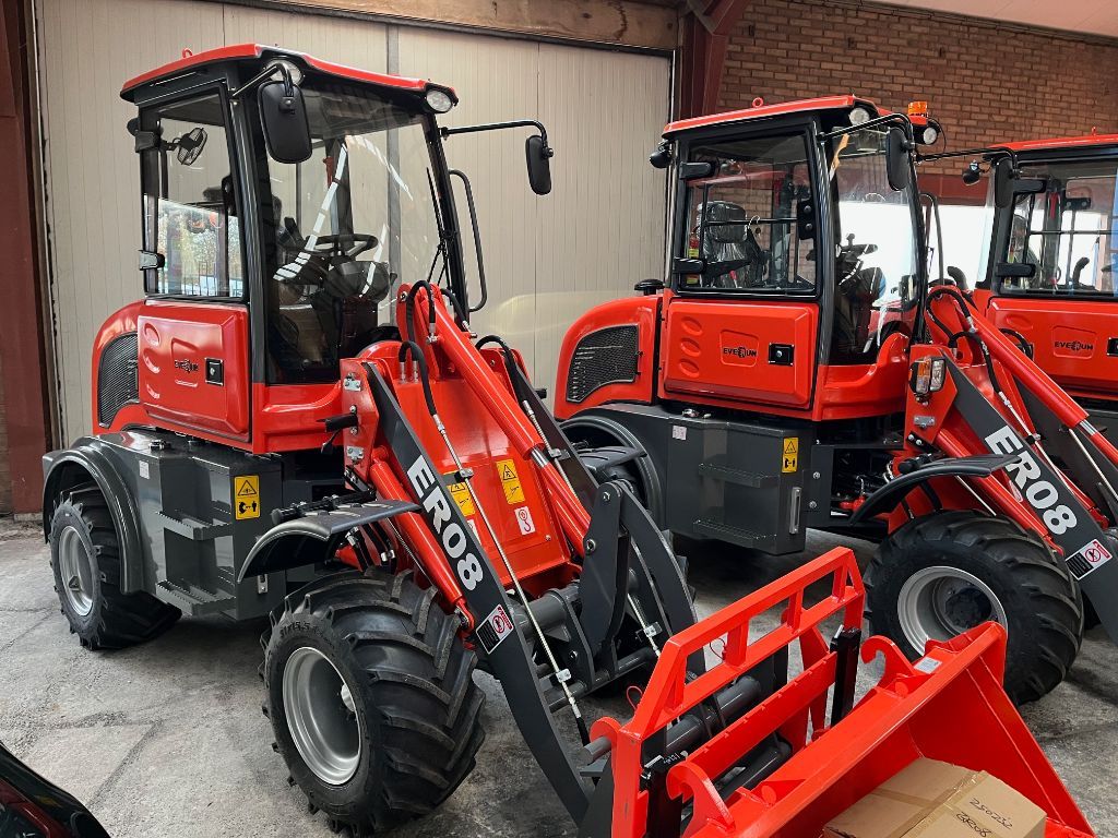 Nieuwe EVERUN ER08 Shovel / kniklader compleet met bak en vorken