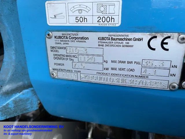 Kubota U10-3 195 uur! 3 Bakken! (Top)