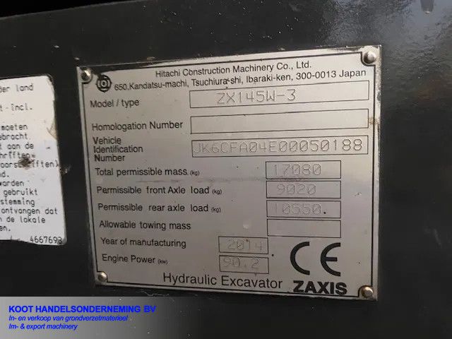 Hitachi ZX 145w-3 Rototilt! Dutch machine!