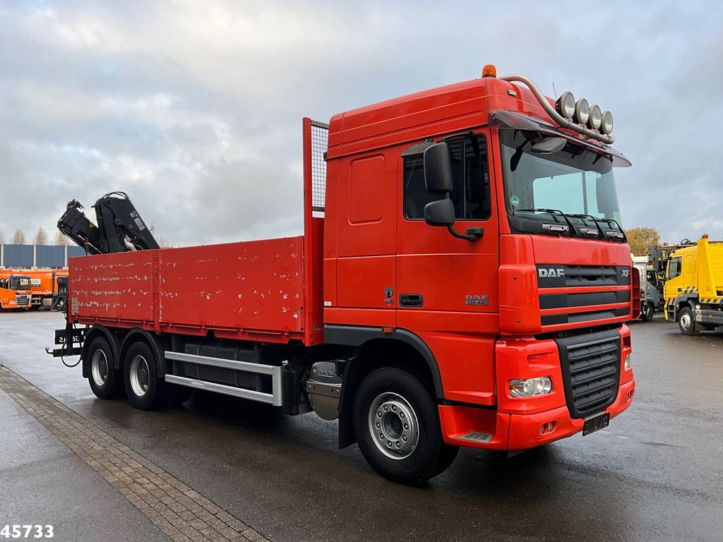 DAF FAT 105 XF 460 6x4 Manual Full Steel Hiab 16 Tonmeter laadkraan