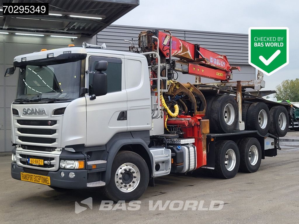 Scania R R580 6X4 NL-Truck Diebolt D28.81 Kran Crane Holztransport + Dolly Retarder Euro 6