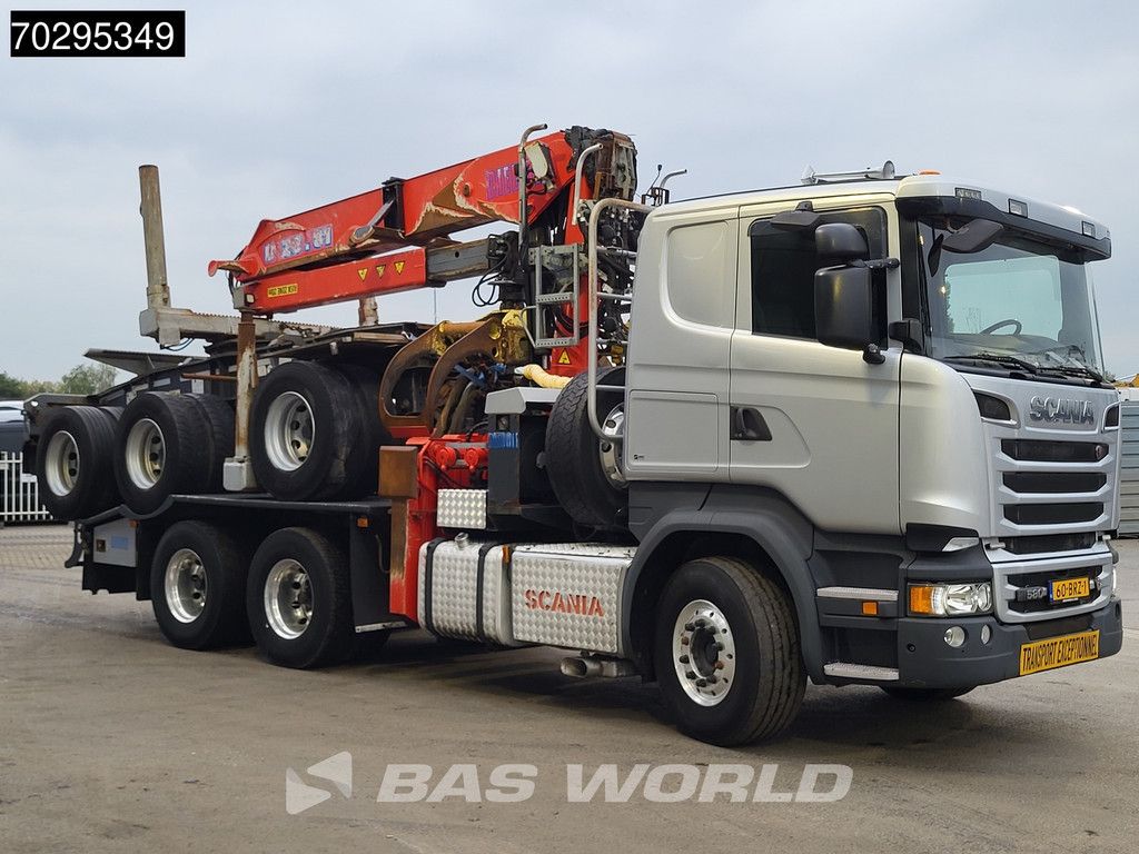 Scania R R580 6X4 NL-Truck Diebolt D28.81 Kran Crane Holztransport + Dolly Retarder Euro 6