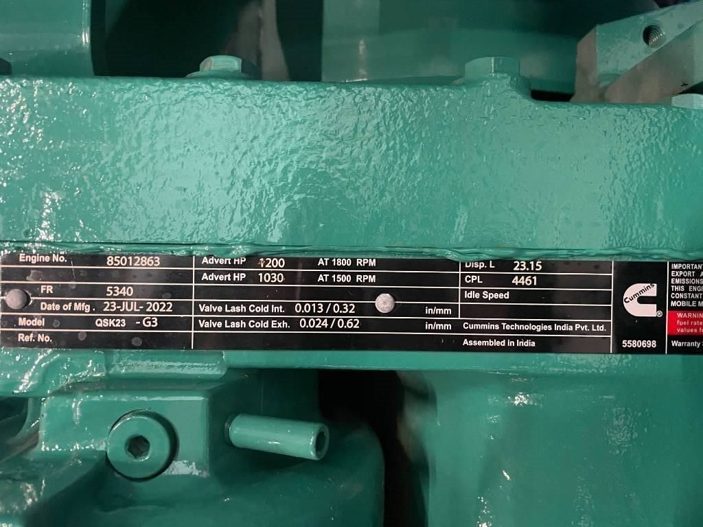 Cummins C900D5 - 900 kVA Open Surplus Genset - DPX-18527-O