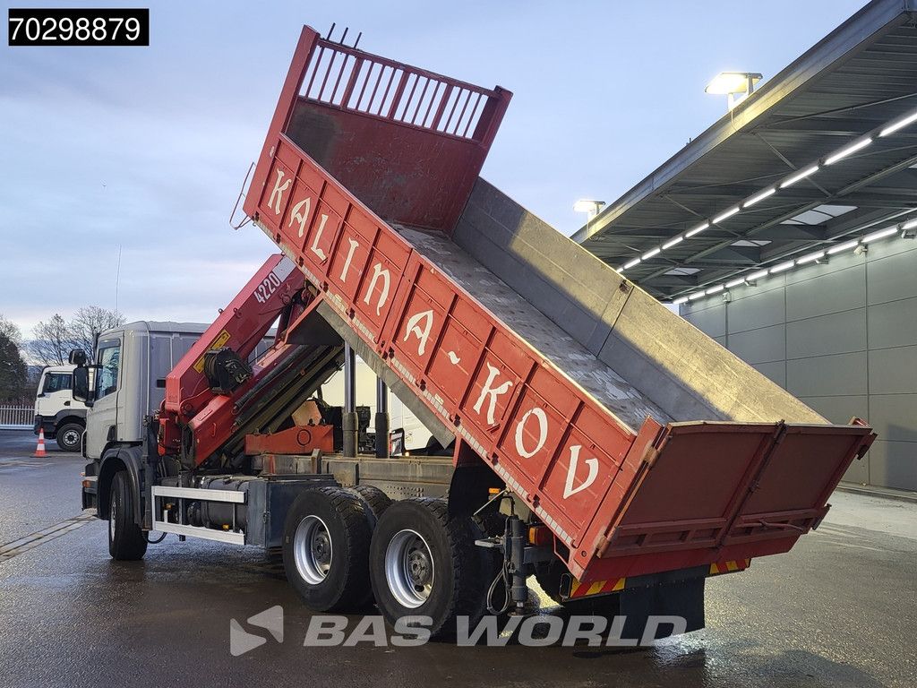 Scania P340 6X4 HMF 4220 K6 Crane Winch Tipper Full Steel Manual Gearbox