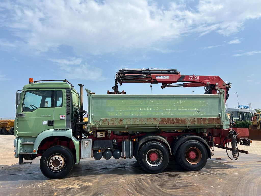 MAN TGA 26.480 6x4 tipper + HMF crane