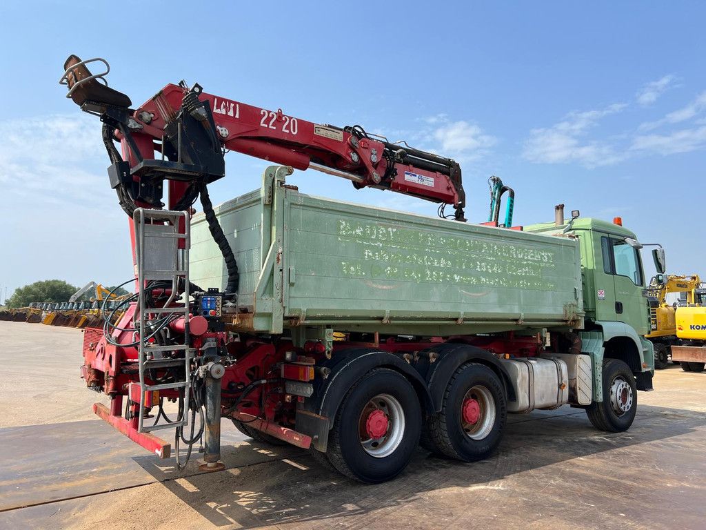 MAN TGA 26.480 6x4 tipper + HMF crane