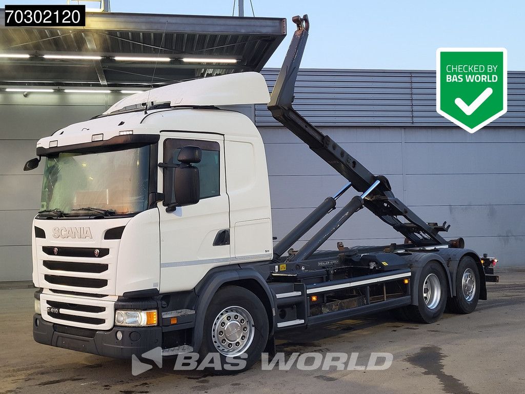 Scania G410 6X2 20t Meiller Hook Lift+Steering Axle Retarder Euro 6