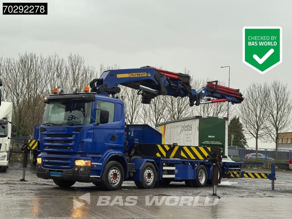 Scania R420 8X2 Palfinger PK100002 Crane Kran + PJ170 JIB Lift Axle Euro 4