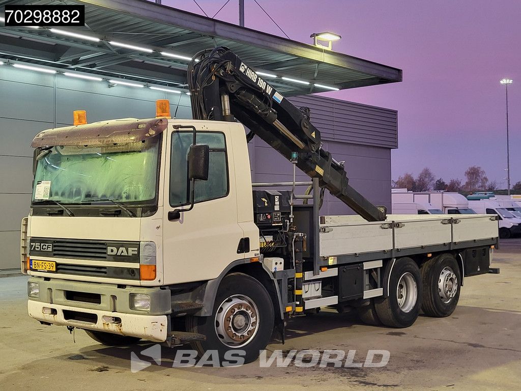 DAF CF 75CF.250 6X2 HIAB 190W3 Crane Kran Remote Rotator Steering Axle Automatic Euro 3